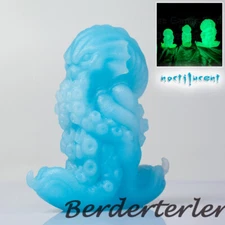 Silicone Noctilucent Anal Plug Suction Cup Shape Anal Stimulation Dildo Dilator