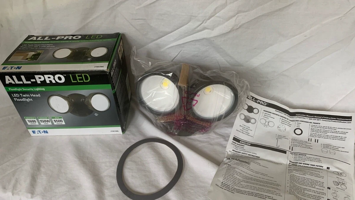 NEW Security Wall Lighting EATON Halo FTR1740L LED Twin Head