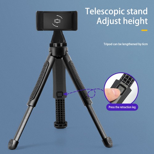 360 �� Rotation Mini Support Téléphone Portable Table Trépied Support Selfie Stick pour Vlog - Photo 4 sur 12
