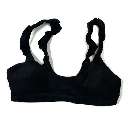 Aerie Black Ruffle Strap Bikini Top NWT Women's Small