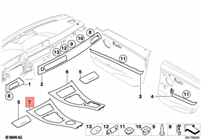 Genuine BMW E90 E91 E92 316d 316i 318d Cover Center Console Front  