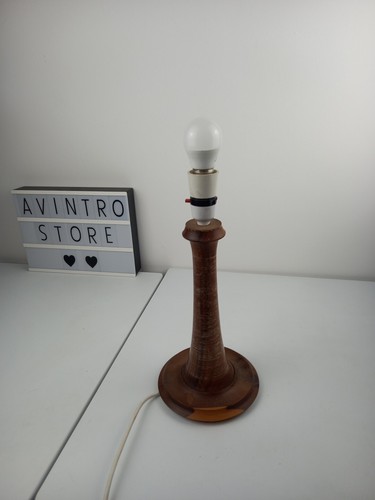 Vintage 1950s - Wooden Candlestick Table Lamp Retro Boho Tiki - Picture 3 of 7