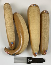 Guiro Artesanal Corte Diamante 11" - 12" Con Bandera Puerto Rico Y Puyero 5d2.