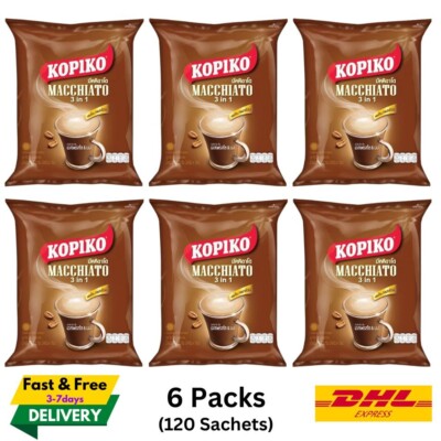 6x Kopiko Macchiato 3in1 Instant Coffee Mix 120 Sachets
