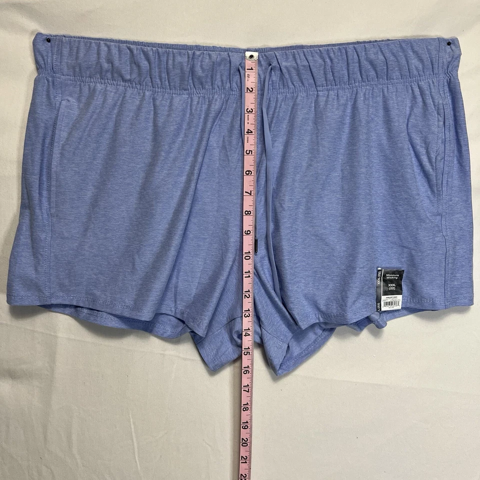 Pantalones cortos para mujer Athletic Works talla grande XXXL 22 azul claro con cordón - nuevos con etiquetas Foto 4 de 4