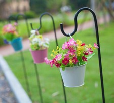 Heavy Duty 4×Shepherd Hook Garden Stake For Pots Solar Light Lantern Bird Feeder