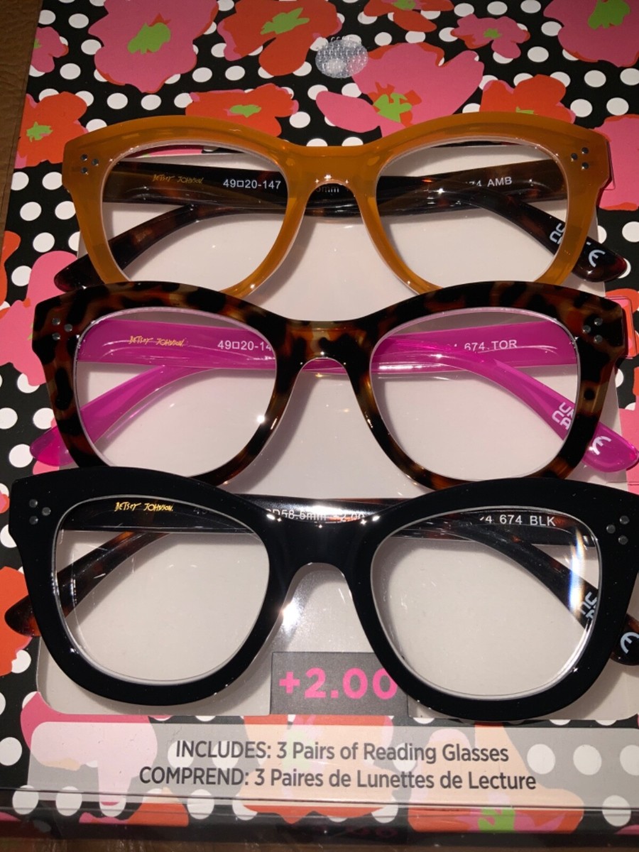 Betsey Johnson Readers Brown Black Tortoise set 3 reading  display picture 1