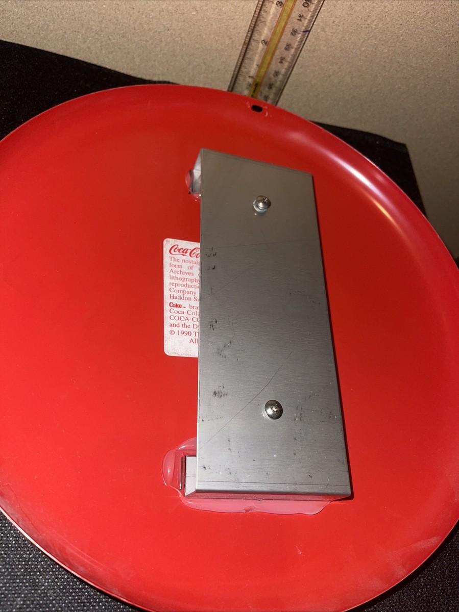 Round Metal Coca Cola Sign. Vintage 1990. Stainless Mount Attached