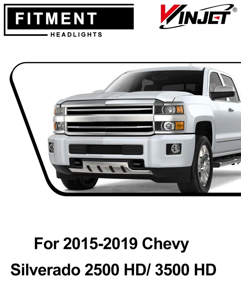 Bisel de faro cromado del lado del conductor para Chevy Silverado 2500 HD 3500 HD 2015-2019 Foto 3 de 4