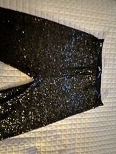 sequin flare black pants