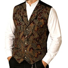 WAH Maker Paisley Western Vest XL Victorian Steampunk Cowboy USA