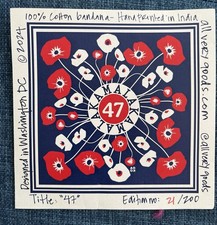 Kamala Harris Bandana Scarf Hankie 100% Cotton Collectible Democratic Campaign