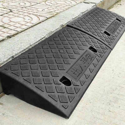 2 Pack Driveway Ramp Heavy Duty Vehicle Curb Rubber Threshold Ramp 50x27x7cm AHB