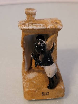 Vintage ceramic ''Next'' outhouse figurine,  Crystal Cave, Black Americana 2.25''