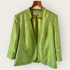 Jacques Vert Blazer Jacket Fit 20 Bright Green Satin Occasion Wedding Cruise