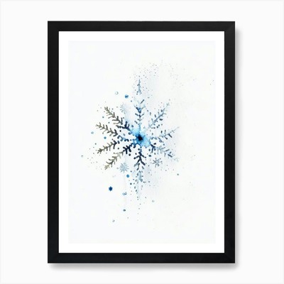 Individuell, Schneeflocken, minimalistisch gerahmtes Wandbild Poster Leinwanddruck Bild