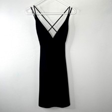 Lulus Little Black Mini Dress S Black V Neck Crisscross Back Homecoming Party