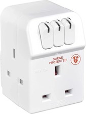 Image of Masterplug 3-Way Surge Protected Adaptor