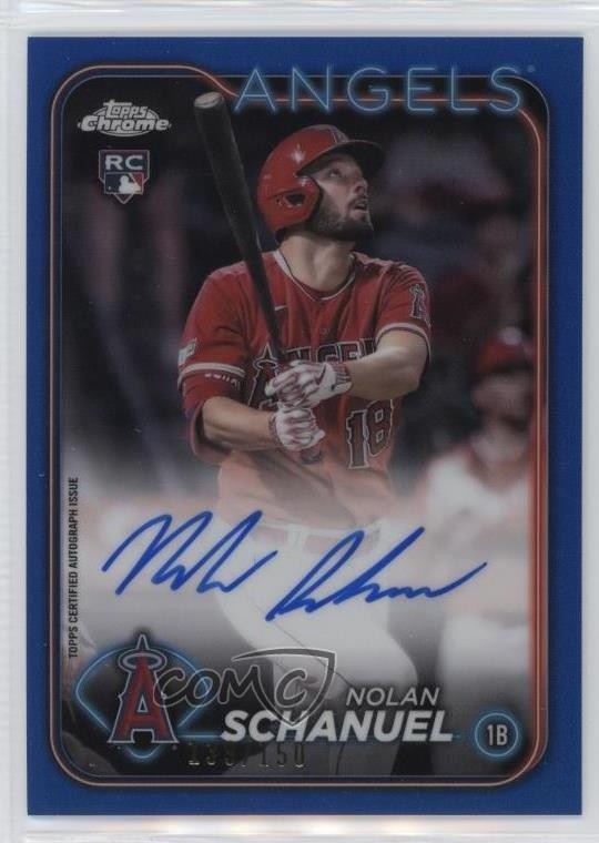 2024 Topps Chrome Rookie Blue Refractor 139/150 Nolan Schanuel #RA-NS Auto 0w3