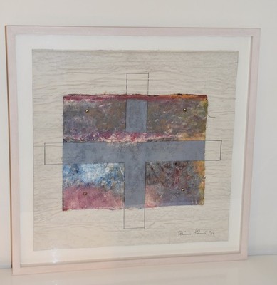 RAINER SCHENK BILD 59 x 59 cm UNIKAT handsigniert von 1994 inklusive Rahmen