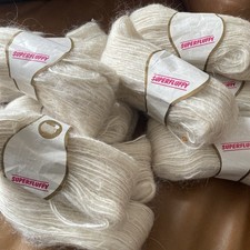 NWT LESOTHO HANDSPUN MOHAIR Super Fluffy natural white Yarn 50g x 10 skeins wool