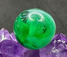 Vintage M.F. Christensen Son or CAC Slag Marble - Green - .70" Good- w/Wear