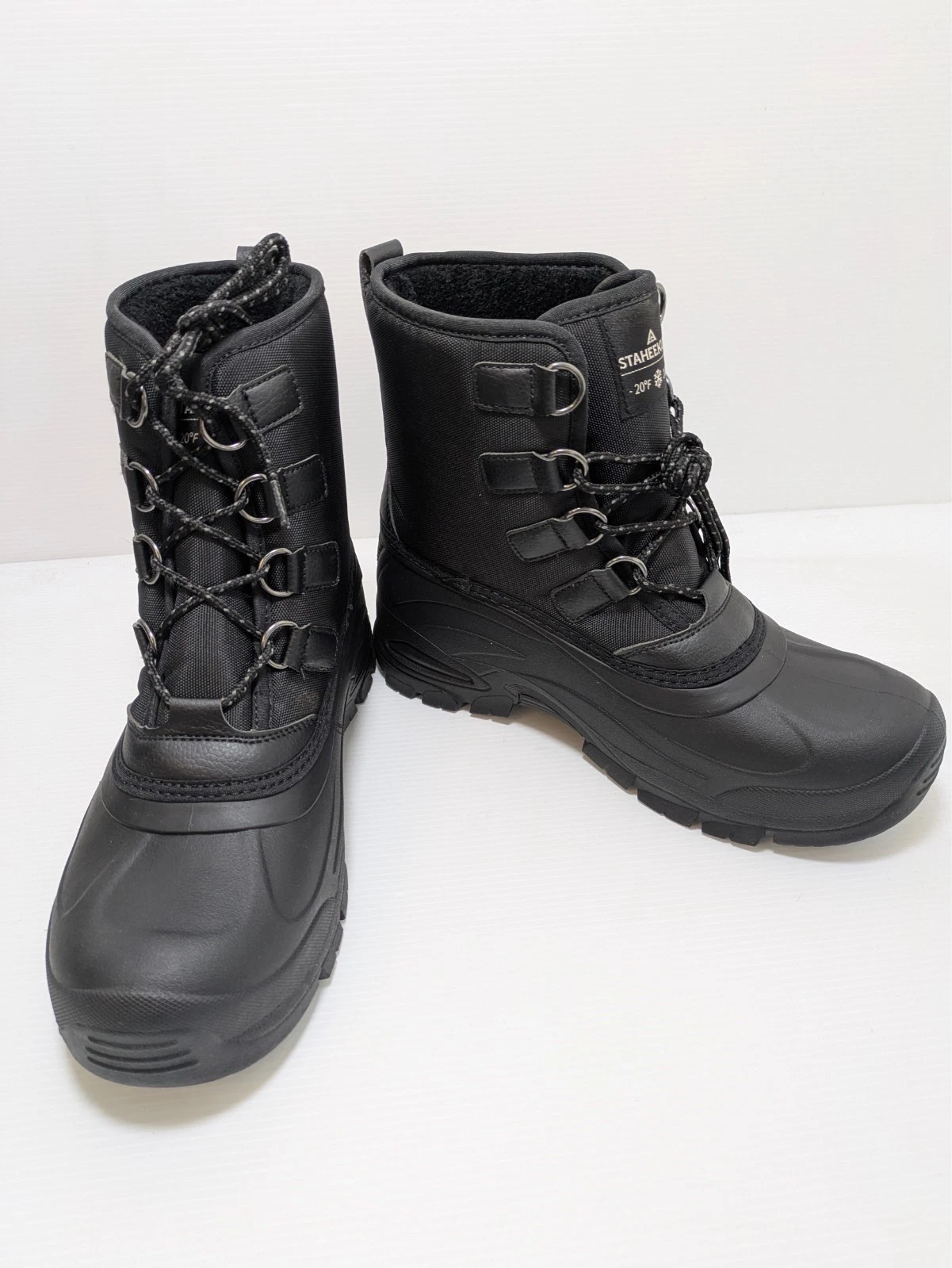 Staheekum Men's Snow Boots Cold Rated -20, Black, New