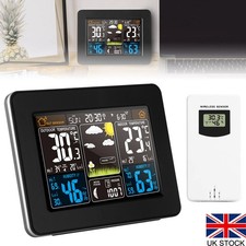 Weather Station Indoor Outdoor Wireless Digital LCD Colored Screen with Sensor