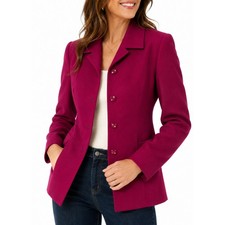 Pendleton Virgin Wool Blazer 12P Pink USA Made Tailored Career Jacket