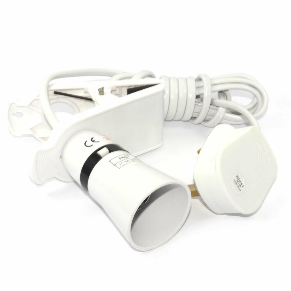 1.8m Cable Clip On Lamp Light on a Extension Lead  BC B22 Bayonet