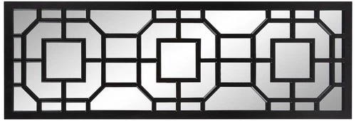 Howard Elliot Aldrich 46 1/2" High Matte Black Wood Wall Mirror - Picture 4 of 5