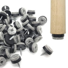 60PCS 1 Black Screw-in Felt Pads, Furniture Chair Table Glides, Floor Protector