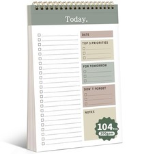 104 Pgs To Do List Notepad, 52 Undated Sheets 9.8 6.5 inches, D-Green