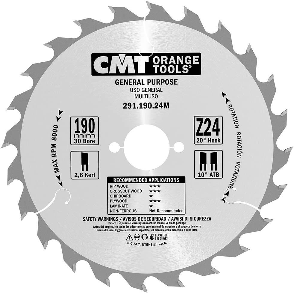CMT 190mm 30B 24T Universal Crosscut Circular Saw Blade Wood Plywood 291.190.24M