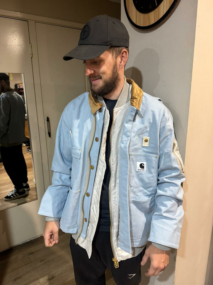 Sacai x Carhartt WIP Canvas MA-1 Jacket Michigan Light Blue | eBay