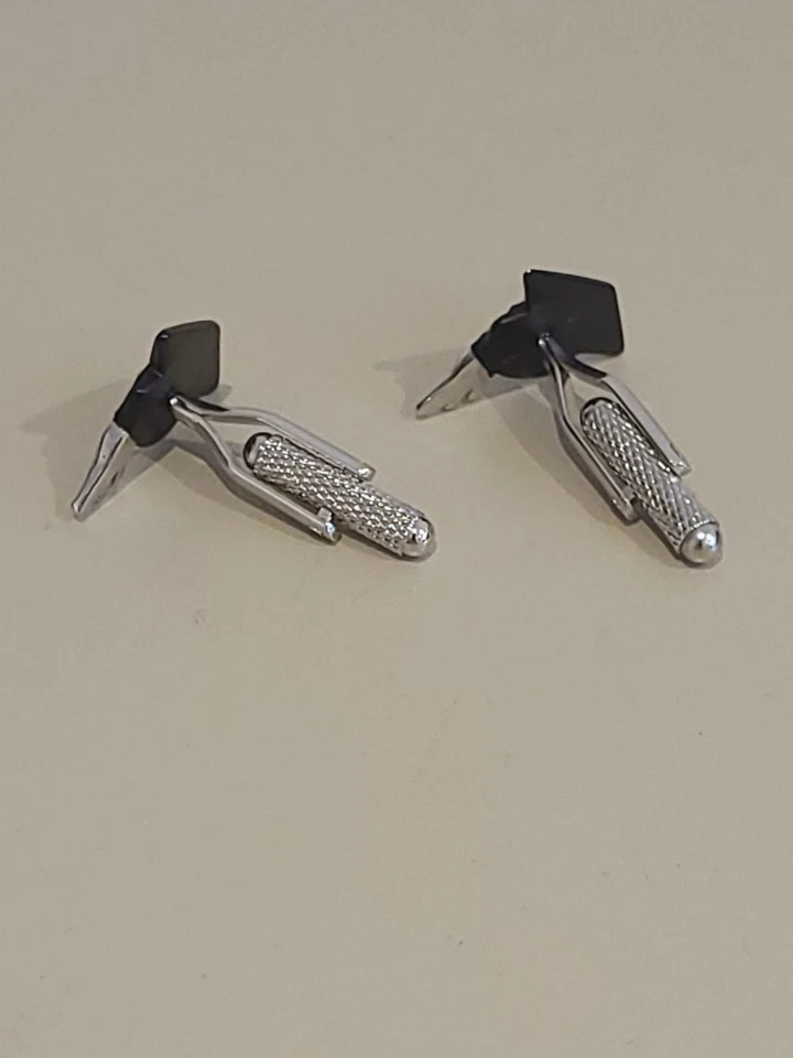 GRADUATION CAP CUFFLINKS Black Enamel NEW w GIFT BAG Mortar Board Hat Student - Изображение 2 из 2