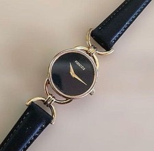 Orologio donna Gucci 6000.2.L quadrante nero oro quarzo 2,2 cm polso 14,0-17,5 cm