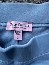 Juicy Couture Velour Bling Tracksuit Pants Light Blue Size LARGE