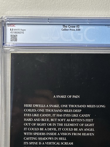 The Crow #3 (1989 Caliber) 1st Printing CGC 8.5, White Pages - James O'Barr - Picture 5 of 5