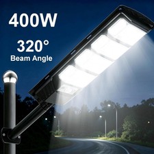 400W Outdoor Solar Street Light Motion Sensor Commercial Dusk To Dawn Flood Lamp