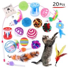20PCS Cat Toy Set Interactive Kitten Toys with Balls Mice Wand