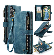 CaseMe Galaxy S24 FE Wallet Case Leather Zipper Card Holder 6 7 inch Lanyard