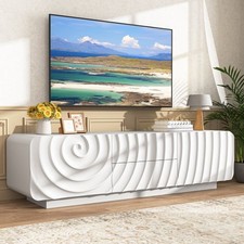 TV Console Stand For Up to 60" With Storage Cabinet 2 Drawers For Living Room US