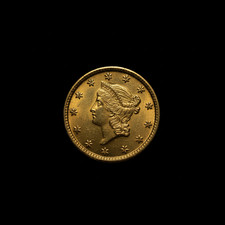 1854 US Liberty Head $1 Gold Coin Type 1