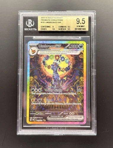 Pokémon Umbreon ex 161/131 Prismatic Evolutions SIR Holo Beckett 9.5