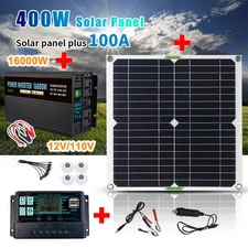 16000W Complete Solar Power Generator 100A Solar Panel Kit Home 110V Grid System