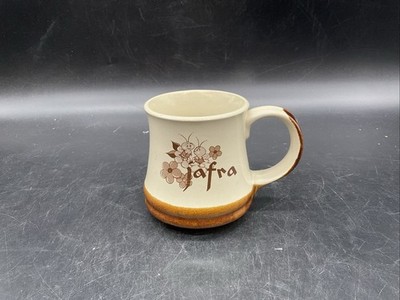 Vtg Jafra  Cosmetics Stoneware Coffee Mug Bees & Flowers 3 3/4  T