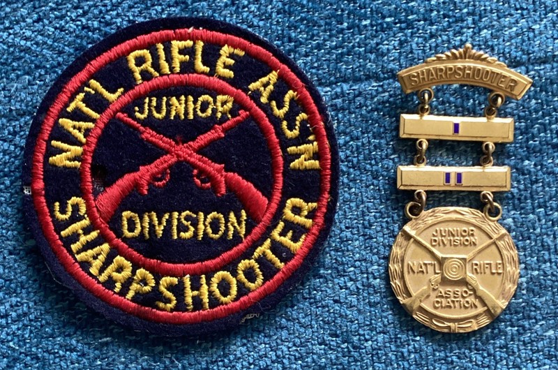 VTG NRA NATIONAL RIFLE ASSOCIATION Junior Sharpshooter Award 2 Bar MEDAL Pin