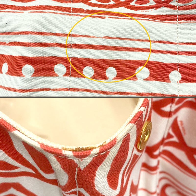 PRADA Canapa BN1872 Canvas Tote Bag Off White x Red A4 Size Compatible from japa thumbnail 9