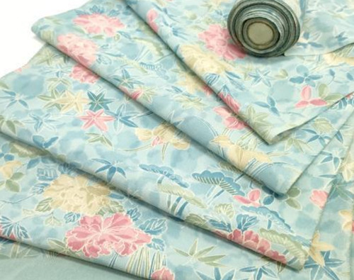 Robin's Garden Silk UnUsed BOLT By the Yard Japanese Kimono Fabric BS81